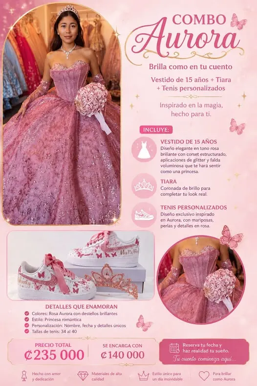 Aurora · vestido y tenis a juego