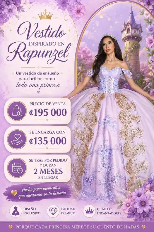 Rapunzel · flores, brillo y magia