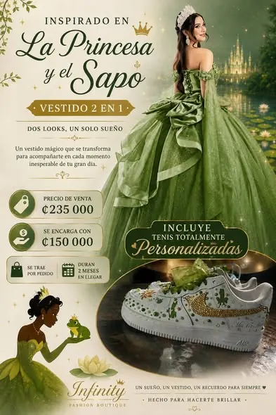 Tiana · vestido 2 en 1 y tenis
