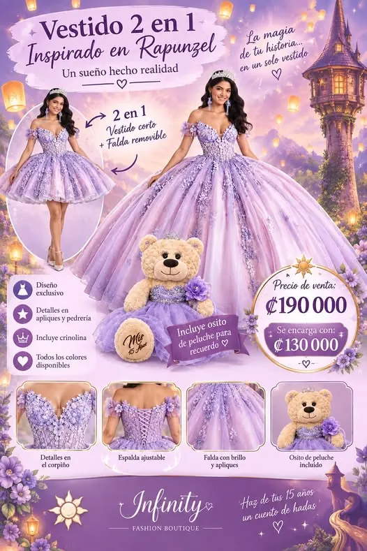 Rapunzel · combo 2 en 1 con osito