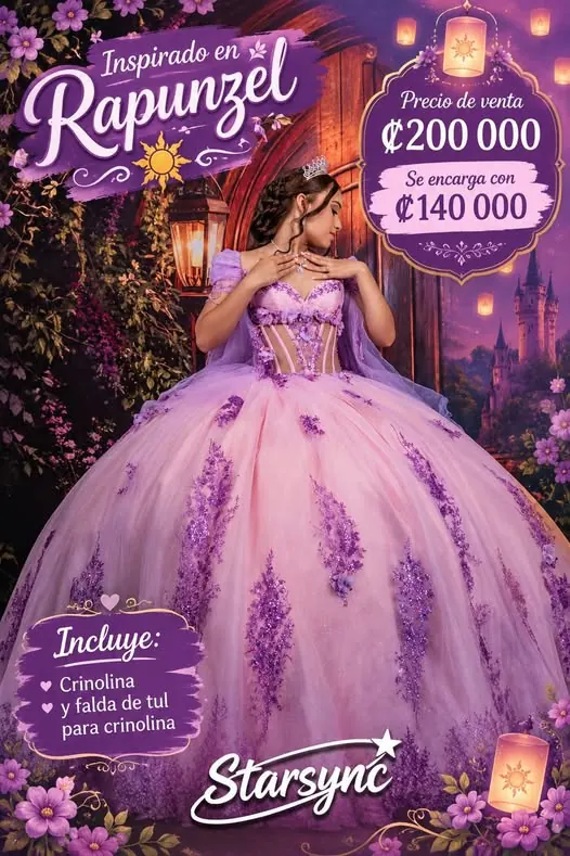 Rapunzel · flores y destellos
