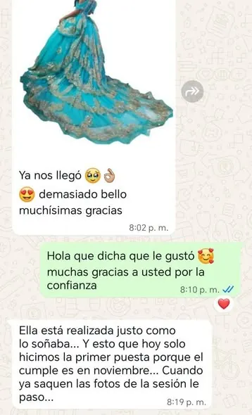 La emoción de recibir su vestido · imagen 1 de 4